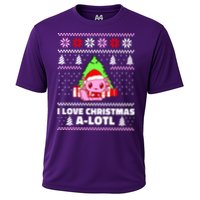 Cute I Love Christmas A Lotl Axolotl Funny Presents Ugly Cooling Performance Crew T-Shirt