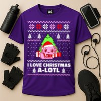Cute I Love Christmas A Lotl Axolotl Funny Presents Ugly Cooling Performance Crew T-Shirt