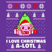Cute I Love Christmas A Lotl Axolotl Funny Presents Ugly Cooling Performance Crew T-Shirt