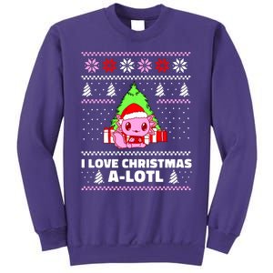 Cute I Love Christmas A Lotl Axolotl Funny Presents Ugly Sweatshirt