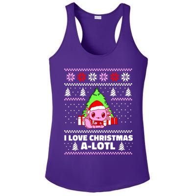 Cute I Love Christmas A Lotl Axolotl Funny Presents Ugly Ladies PosiCharge Competitor Racerback Tank
