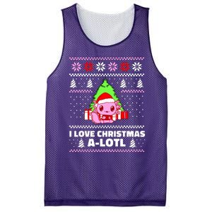 Cute I Love Christmas A Lotl Axolotl Funny Presents Ugly Mesh Reversible Basketball Jersey Tank