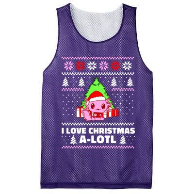 Cute I Love Christmas A Lotl Axolotl Funny Presents Ugly Mesh Reversible Basketball Jersey Tank