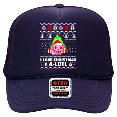 Cute I Love Christmas A Lotl Axolotl Funny Presents Ugly Trucker Hat