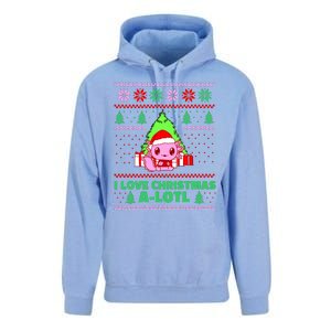 Cute I Love Christmas A Lotl Axolotl Funny Presents Ugly Unisex Surf Hoodie