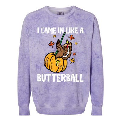 Came In Like A Butterball Funny Thanksgiving Women Colorblast Crewneck Sweatshirt