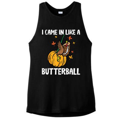 Came In Like A Butterball Funny Thanksgiving Women Ladies PosiCharge Tri-Blend Wicking Tank