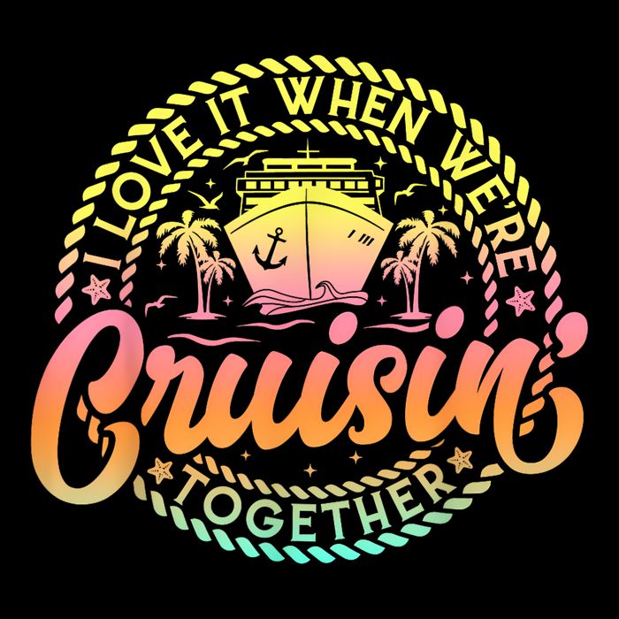 Cruise I Love It When WeRe Cruisin Together Couple Matching Short Acrylic Beanie