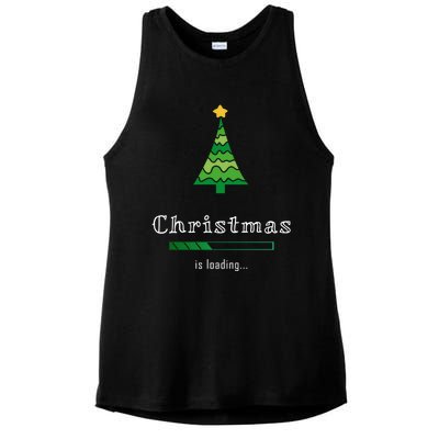 Christmas Is Loading Gift Christmas Tree Design Gift Christmas Gift Ladies PosiCharge Tri-Blend Wicking Tank