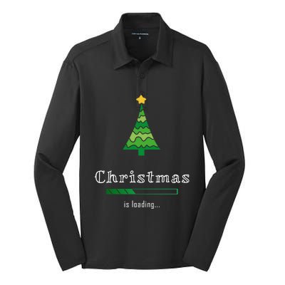 Christmas Is Loading Gift Christmas Tree Design Gift Christmas Gift Silk Touch Performance Long Sleeve Polo