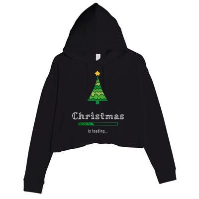 Christmas Is Loading Gift Christmas Tree Design Gift Christmas Gift Crop Fleece Hoodie