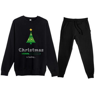 Christmas Is Loading Gift Christmas Tree Design Gift Christmas Gift Premium Crewneck Sweatsuit Set