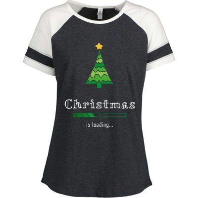 Christmas Is Loading Gift Christmas Tree Design Gift Christmas Gift Enza Ladies Jersey Colorblock Tee