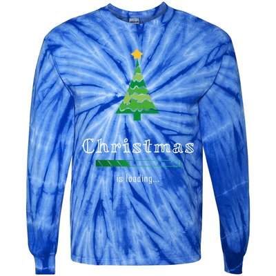 Christmas Is Loading Gift Christmas Tree Design Gift Christmas Gift Tie-Dye Long Sleeve Shirt