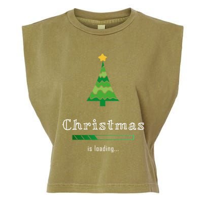 Christmas Is Loading Gift Christmas Tree Design Gift Christmas Gift Garment-Dyed Women's Muscle Tee