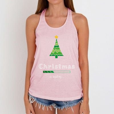 Christmas Is Loading Gift Christmas Tree Design Gift Christmas Gift Women's Knotted Racerback Tank