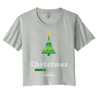 Christmas Is Loading Gift Christmas Tree Design Gift Christmas Gift Women's Crop Top Tee