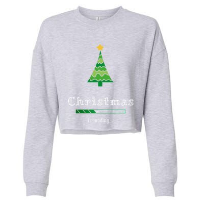 Christmas Is Loading Gift Christmas Tree Design Gift Christmas Gift Cropped Pullover Crew