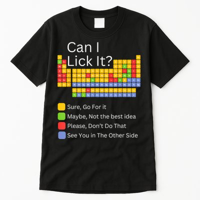 Can I Lick It Funny 100 Days Of School Periodic Table Tall T-Shirt