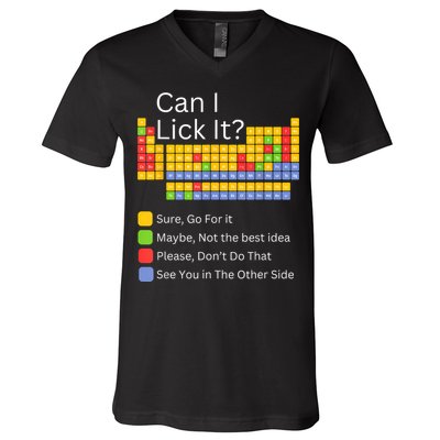Can I Lick It Funny 100 Days Of School Periodic Table V-Neck T-Shirt