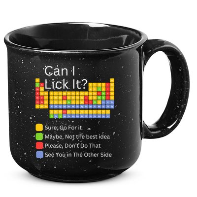 Can I Lick It Funny 100 Days Of School Periodic Table 15oz Campfire Ceramic Mug