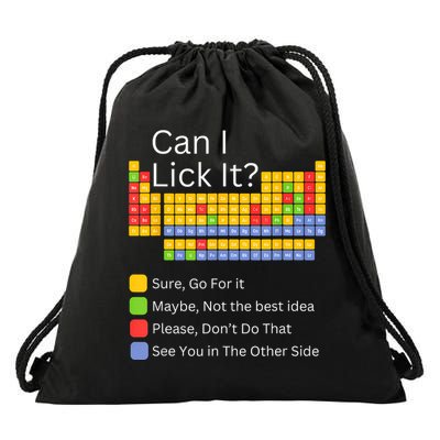 Can I Lick It Funny 100 Days Of School Periodic Table Drawstring Bag