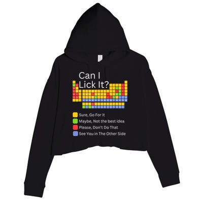 Can I Lick It Funny 100 Days Of School Periodic Table Crop Fleece Hoodie