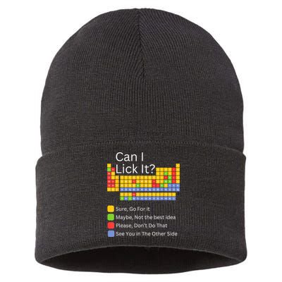 Can I Lick It Funny 100 Days Of School Periodic Table Sustainable Knit Beanie