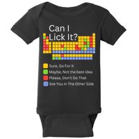 Can I Lick It Funny 100 Days Of School Periodic Table Baby Bodysuit