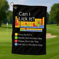 Can I Lick It Funny 100 Days Of School Periodic Table Golf Towel