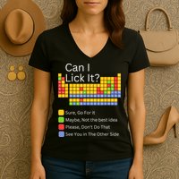 Can I Lick It Funny 100 Days Of School Periodic Table Women's V-Neck T-Shirt