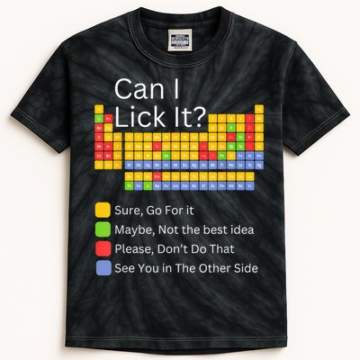 Can I Lick It Funny 100 Days Of School Periodic Table Kids Tie-Dye T-Shirt