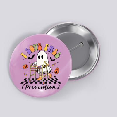 Cute I Love Fall Prevention Physical Therapy Ghost Halloween Button