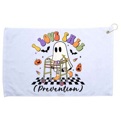 Cute I Love Fall Prevention Physical Therapy Ghost Halloween Grommeted Golf Towel