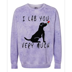 Cool I Lab You Very Much Valentine's Day Black Labrador Colorblast Crewneck Sweatshirt