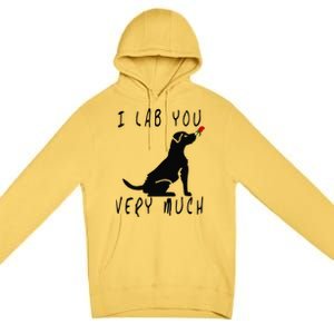 Cool I Lab You Very Much Valentine's Day Black Labrador Premium Pullover Hoodie