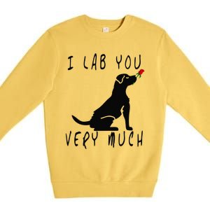 Cool I Lab You Very Much Valentine's Day Black Labrador Premium Crewneck Sweatshirt