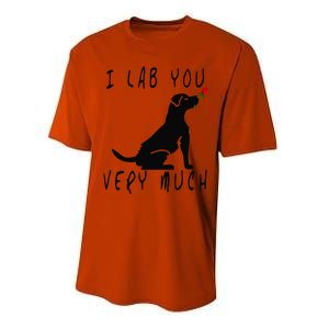 Cool I Lab You Very Much Valentine's Day Black Labrador Performance Sprint T-Shirt