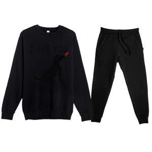 Cool I Lab You Very Much Valentine's Day Black Labrador Premium Crewneck Sweatsuit Set