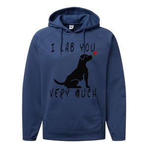 Cool I Lab You Very Much Valentine's Day Black Labrador Performance Fleece Hoodie