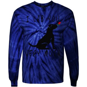 Cool I Lab You Very Much Valentine's Day Black Labrador Tie-Dye Long Sleeve Shirt