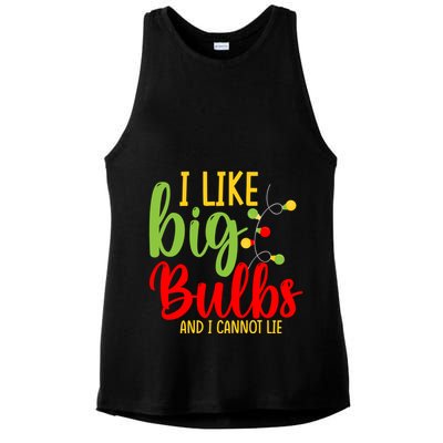 Cute I Like Big Bulbs And I Cannot Lie Christmas Outfit Funny Gift Ladies PosiCharge Tri-Blend Wicking Tank