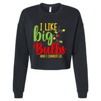 Cute I Like Big Bulbs And I Cannot Lie Christmas Outfit Funny Gift Cropped Pullover Crew