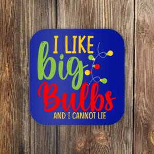 Cute I Like Big Bulbs And I Cannot Lie Christmas Outfit Funny Gift Coaster