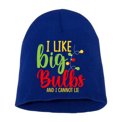Cute I Like Big Bulbs And I Cannot Lie Christmas Outfit Funny Gift Short Acrylic Beanie