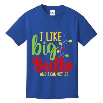 Cute I Like Big Bulbs And I Cannot Lie Christmas Outfit Funny Gift Kids T-Shirt