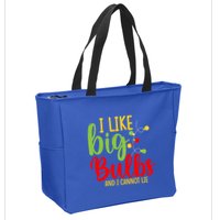Cute I Like Big Bulbs And I Cannot Lie Christmas Outfit Funny Gift Zip Tote Bag