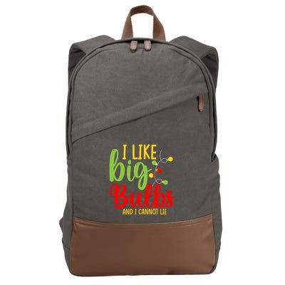 Cute I Like Big Bulbs And I Cannot Lie Christmas Outfit Funny Gift Cotton Canvas Backpack
