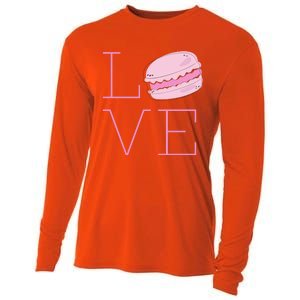 Cute I Love French Macaroon Macaron Cookie Gift Funny Gift Cooling Performance Long Sleeve Crew