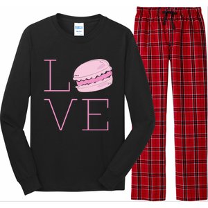 Cute I Love French Macaroon Macaron Cookie Gift Funny Gift Long Sleeve Pajama Set